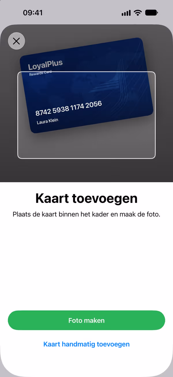Scanner: de camera herkent een kaart