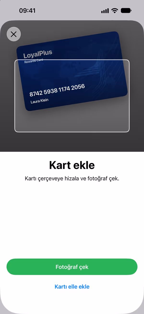 Tarayıcı: kamera bir kartı tanıyor