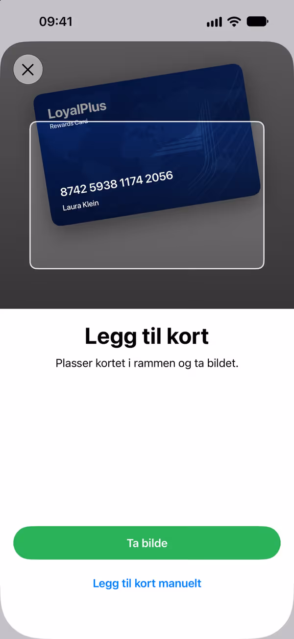 Skanner: kameraet gjenkjenner et kort