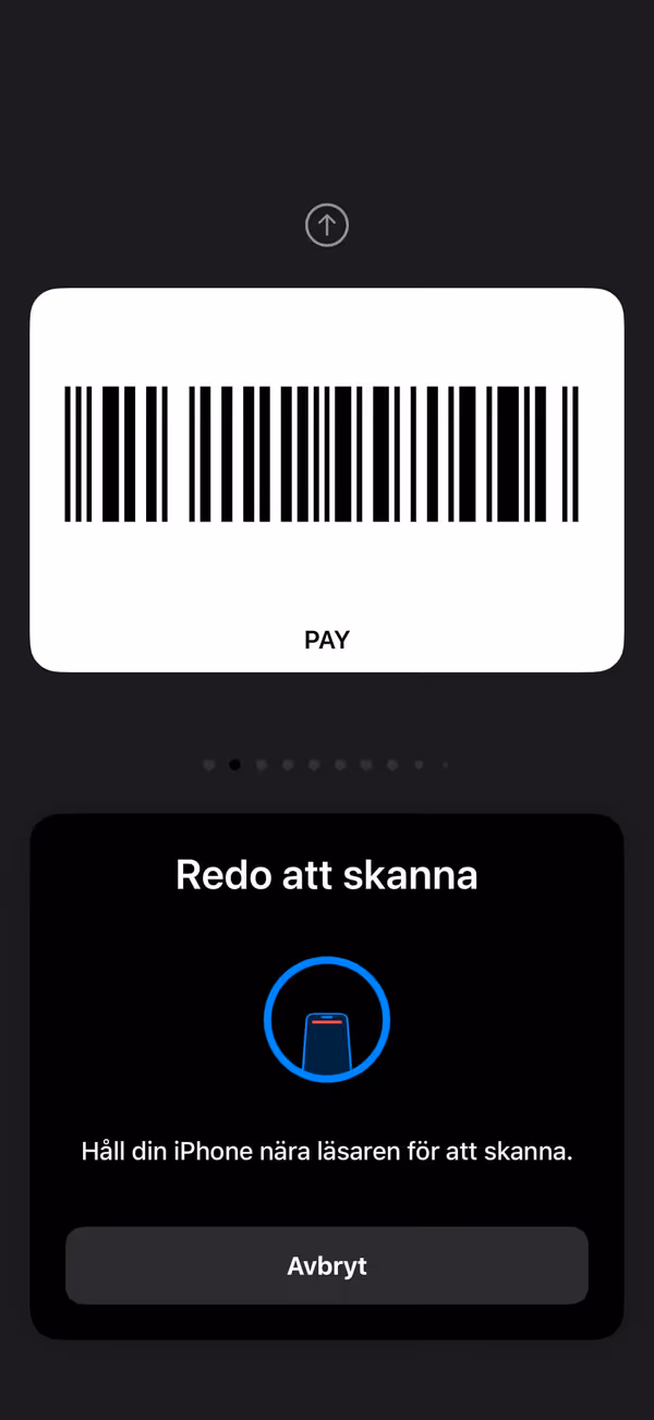 Kassaläge: streckkoden i helskärm