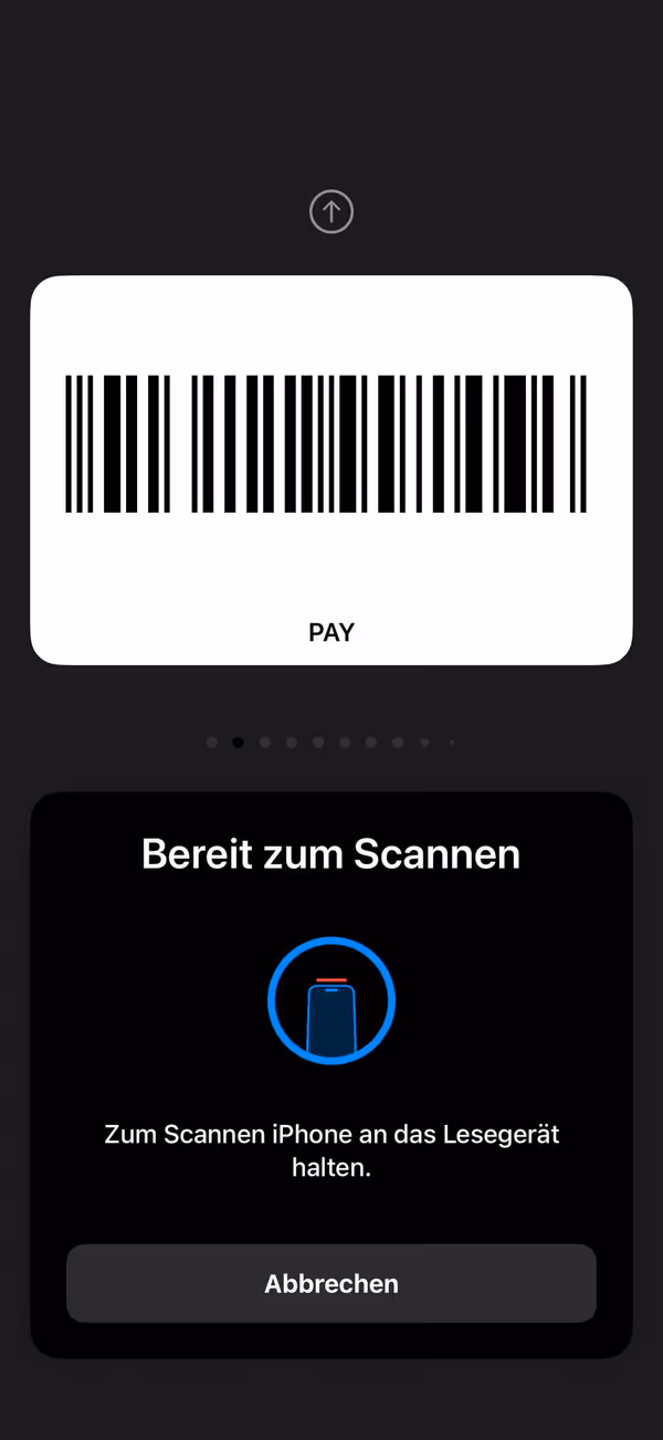 Kassen-Modus: Barcode bildschirmfüllend