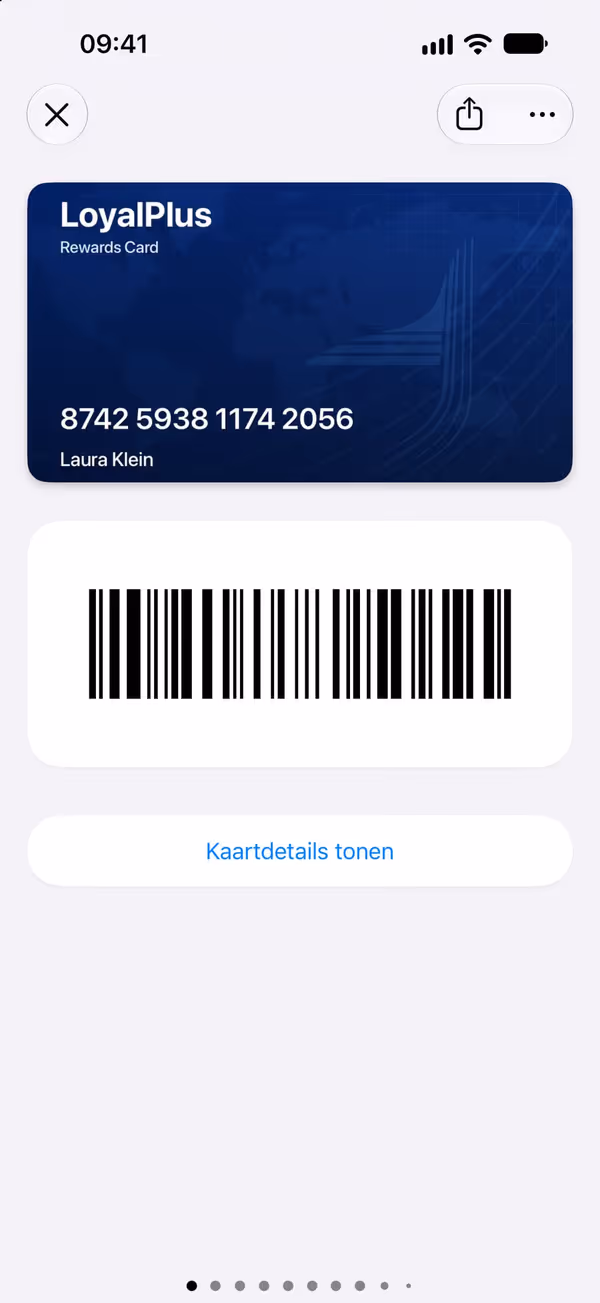 De herkende kaart met details