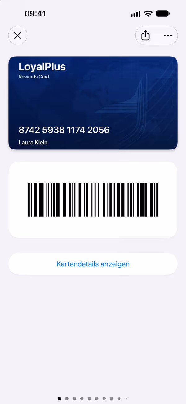Die erkannte Karte mit Details